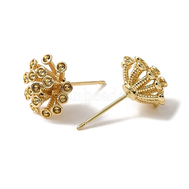 Brass Cubic Zirconia Stud Earring Settings(CU-CBA53F6-02G)-2