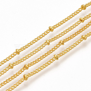 Brass Coated Iron Curb Chain Necklace Making(MAK-T006-01G)-2