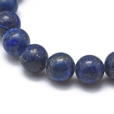 Natural Lapis Lazuli(Dyed) Bead Stretch Bracelets(BJEW-K212-B-047)-2