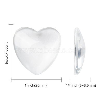Transparent Glass Heart Cabochons(GGLA-R021-25mm)-2