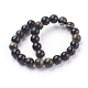 Natural Golden Sheen Obsidian Beads Strands(G-C076-8mm-5)-2