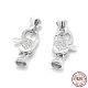 Rhodium Plated 925 Sterling Silver Lobster Claw Clasps(STER-L055-062P)-1