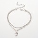 Tibetan Style Heart Charm Anklets(AJEW-AN00092-02)-1