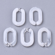 Acrylic Linking Rings, Quick Link Connectors, For Jewelry Cable Chains Making, Imitation Gemstone Style, Oval, White, 15x9x3mm, Inner Diameter: 3.5x9mm, about 2170pcs/500g(OACR-R078-05)