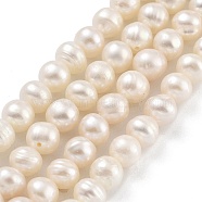 Natural Cultured Freshwater Pearl Beads Strands, Potato, Navajo White, 4~5mm, Hole: 0.6mm, about 43~44pcs/strand, 7.09 inch(18cm)(PEAR-C003-17A)