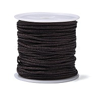 Nylon Thread Cord, DIY Braided Ball Jewelry Making Cord, Coconut Brown, 1.5mm, about 14.21 yards(13m)/roll(NWIR-K018-1.5mm-07)
