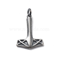 925 Sterling Silver Pendants with Jump Rings, Antique Silver, Anchor, 21x15x2.5mm, Hole: 3mm(STER-R001-04S-02)