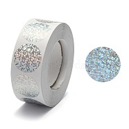 Self-Adhesive Blank Gift Tag Glitter Foil Sticker Labels, Adhesive Labels, for Festive, Hoilday, Wedding Presents, Silver, Sticker: 25mm, about 500pcs/roll(DIY-G013-D01)