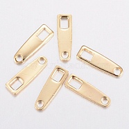 304 Stainless Steel Chain Tabs, Chain Extender Connectors, Golden, 10x3x0.8mm, Hole: 1.2~2.5mm(X-STAS-H436-08)