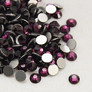 Faceted Glass Flat Back Rhinestone for Garment, Grade A, Back Plated, Half Round, Amethyst, 3~3.2mm, about 1440pcs/bag(X-RGLA-C002-SS12-204)