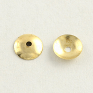 Iron Bead Caps, Cadmium Free & Nickel Free & Lead Free, Disc, Golden, 4x1mm, Hole: 1mm(IFIN-R198-01G-NF)