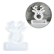 Christmas Aromatherapy DIY Pendant Decoration Silicone Molds, Epoxy Resin Craft Making, White, Deer, 123x104x10mm, Hole: 4mm, inner diameter: 112X93mm(DIY-M057-02A)