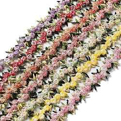 0.7M Flower Polyester Embroidery Lace Ribbon, Clothes Accessories Decoration, Mixed Color, 3/4 inch(20mm), about 0.7m/pc(OCOR-XCP0002-21)
