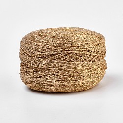 Shiny Round Metallic String Thread Cotton Cords, Gold, 1mm, about 131.23 yards(120m)/roll(OCOR-WH0028-02)