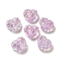Transparent Acrylic Beads, Heart, Violet, 17.2~17.4x20~20.4x9.6mm, Hole: 3~3.2mm(OACR-E016-01F)