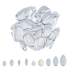 60Pcs 10 Style Teardrop & Horse Eye & Oval Iron Fishing Lures, with 60Pcs Brass U Shape Links, Fishing Attractor Spinner Blades, for Hard Lures Worm Spinner Baits Spoons Rigs Making, Platinum, 120Pcs/box(DIY-FH0005-25)
