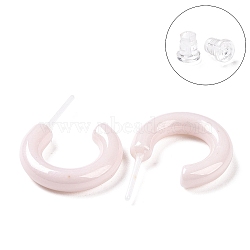 Hypoallergenic Bioceramics Zirconia Ceramic Ring Stud Earrings, Half Hoop Earrings, No Fading and Nickel Free, Antique White, 15x3.5x13.5mm(EJEW-Z023-02F)