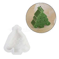 DIY Silicone Candle Molds, Resin Casting Molds, For UV Resin, Epoxy Resin Craft Making, White, Christmas Tree, 78x67x27mm(DIY-A054-07C)