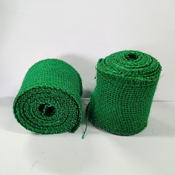 Linen Rolls, Jute Ribbons For Craft Making, Dark Olive Green, 2-3/8 inch(61mm)