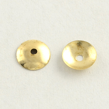 Iron Bead Caps, Cadmium Free & Nickel Free & Lead Free, Disc, Golden, 4x1mm, Hole: 1mm