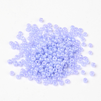12/0 Glass Seed Beads, Ceylon, Round, Round Hole, Lilac, 12/0, 2mm, Hole: 1mm, about 3333pcs/50g, 50g/bag, 18bags/2pounds