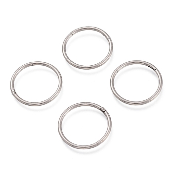 304 Stainless Steel Sleeper Earrings, Hoop Earrings, Hypoallergenic Earrings, Ring, Stainless Steel Color, 17 Gauge, 16.5x1.2mm