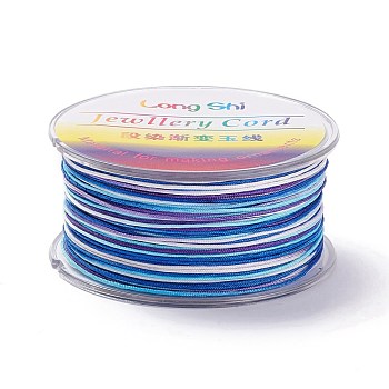 Segment Dyed Polyester Thread, Braided Cord, Colorful, 1mm, about 54.68 yards(50m)/roll