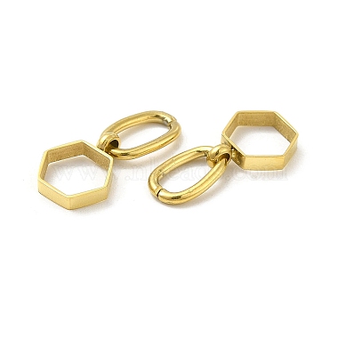Real 14K Gold Plated Hexagon 304 Stainless Steel Charms