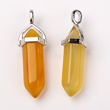 Pendentifs pointus en agate naturelle à double terminaison(X-G-F295-05F)-2