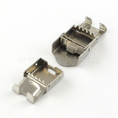 Smooth Surface 201 Stainless Steel Watch Band Clasps(STAS-R063-79)-4