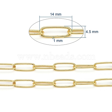 3.28 Feet Soldered Brass Paperclip Chains(X-CHC-D025-03G)-4