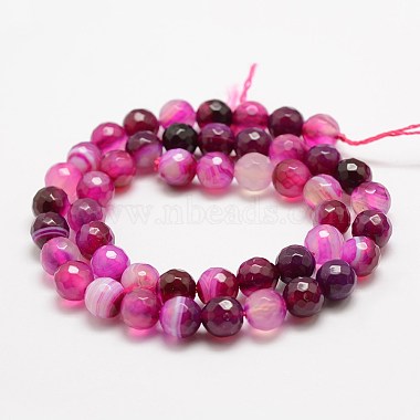 Faceted Natural Striped Agate/Banded Agate Beads Strands(G-F447-4mm-H08)-3