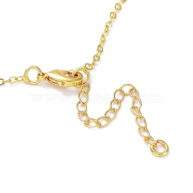 collier pendentif strass en laiton doré avec chaînes forçat(NJEW-P278-A04)-3