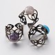 Adjustable Mixed Stone Wide Band Cuff Rings(RJEW-JR00147)-1