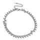 304 Stainless Steel Round Ball Charms Link Chain Anklets(AJEW-G054-01P)-1