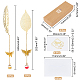 Nbeads Glass Ball & 3D Brass Butterfly Pendant Bookmarks(AJEW-NB0005-08)-2