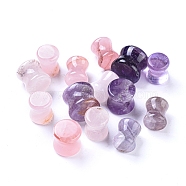 Natural Amethyst or Rose Quartz Beads, No Hole/Undrilled, Waist Drum, 11.5~12x10~14mm(G-L533-52)