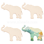 Unfinished Wooden Pieces, Wood Cutouts, Elephant Pattern, 11.4x15.5x0.23cm(WOOD-WH0002-32E)