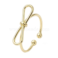 Rack Plating Brass Finger Rings, Long-Lasting Plated, Lead Free & Cadmium Free, Bowknot, Real 18K Gold Plated, US Size 6 1/2(16.9mm)(RJEW-H224-01G)