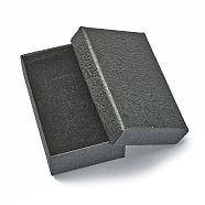 Cardboard Gift Boxes, with Black Sponge inside, Rectangle, Black, 8x5x2.7cm(YS-TAC0001-18A-02)