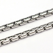 304 Stainless Steel Cardano Chains, Unwelded, Stainless Steel Color, 2.5mm(CHS-O005-81A)
