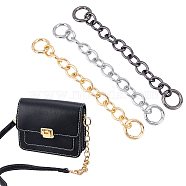 3Pcs 3 Colors Aluminum Alloy Cable Chain Purse Extender Chains, with Spring Gate Rings, Bag Replacement Accessories, Mixed Color, 20.8x1.7x0.3cm, 1pc/color(DIY-WR0001-62)