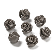 Synthetic Coral Carved Beads, Dyed, Flower, Gray, 8.5x8.5x8mm, Hole: 1.2mm(CORA-H003-01B-27)