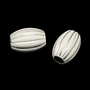 Opaque Acrylic Beads, Large Hole Beads, Silver Metal Enlaced, White, 10~11x16mm, Hole: 5mm, about 500pcs/500g(PACR-Q101-02A)
