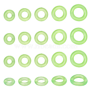 SUPERFINDINGS 100Pcs 5 Style Plastic Wacky Worms O-Rings for Wacky Rigging, Lime, 20pcs/style(FIND-FH0001-88)