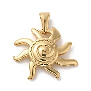 Vacuum Plating 304 Stainless Steel Pendants, Sun Charm, Golden, 22x24x4mm, Hole: 3x7mm(STAS-B053-26G)