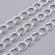 Iron Twisted Chains, Unwelded, with Spool, Oval, Silver, 14.3x10x1.8mm, about 164.04 Feet(50m)/roll(CH-1.8DK-S)