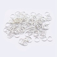 925 Sterling Silver Open Jump Rings, Round Rings, Silver, 4x0.7mm, Inner Diameter: 2mm, about 243pcs/10g(STER-F036-02S-0.7x4mm)