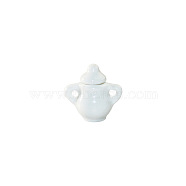 Miniature Porcelain Pot Ornaments, Micro Dollhouse Accessories, Simulation Prop Decorations, White, 7x19x19mm(MIMO-PW0002-21)