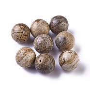 Natural Picture Jasper Beads, Round, 18mm, Hole: 1mm(G-G790-12B)